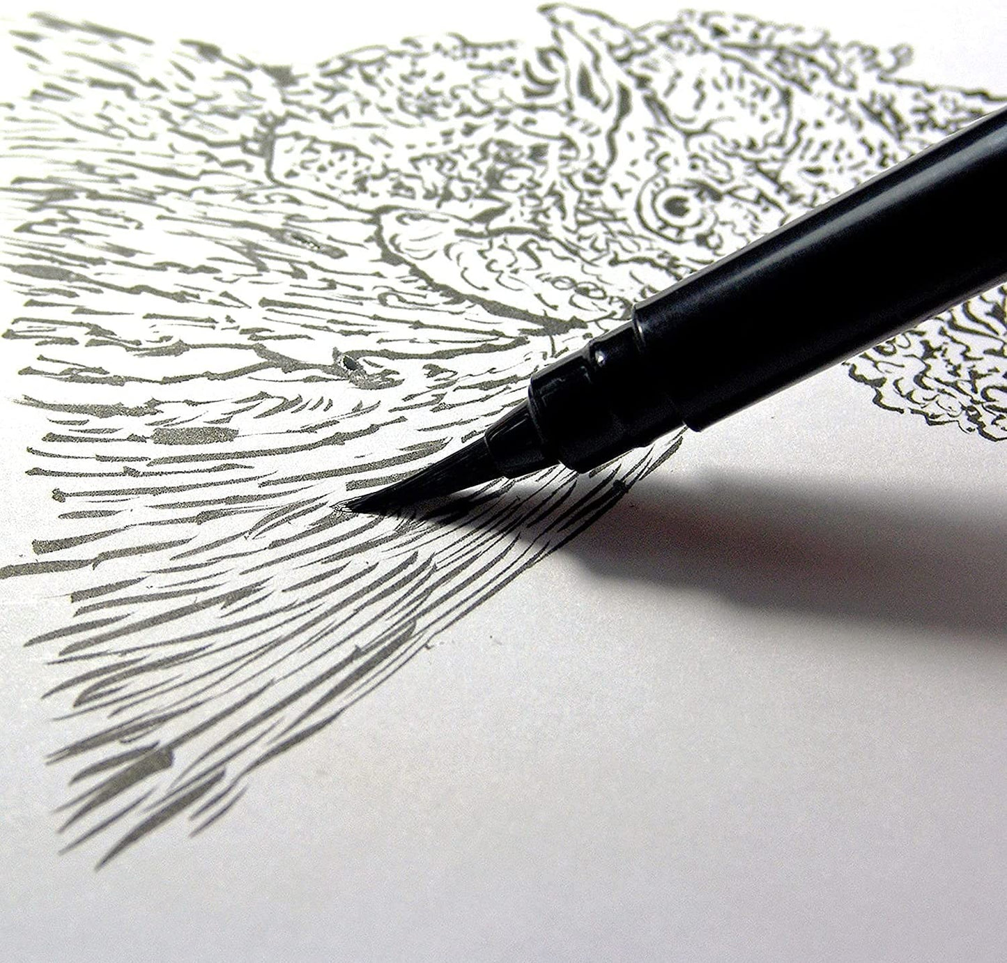 CANETA PENTEL POCKET BRUSH MARMORIZADA C/ 02 REFIS PRETO