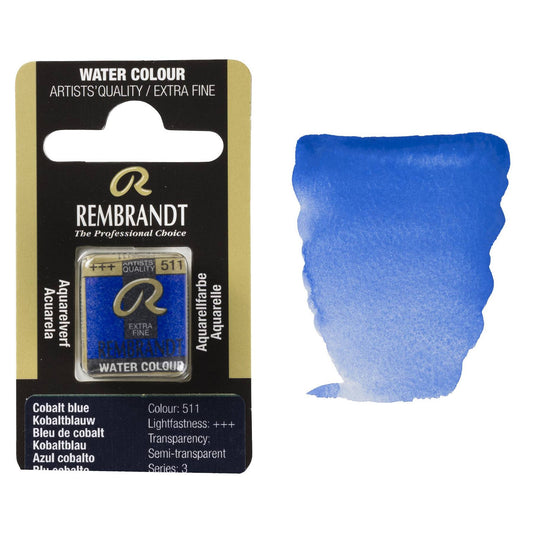 AQUARELA TALENS REMBRANDT HALF PAN 511 COBALT BLUE S3
