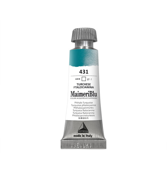 AQUARELA MAIMERIBLU ARTISTS 431 PHTHALO TURQUOISE 12ML S2