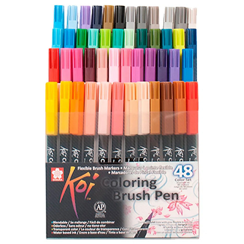 CANETA SAKURA KOI COLORING BRUSH C/ 48 SORTIDAS