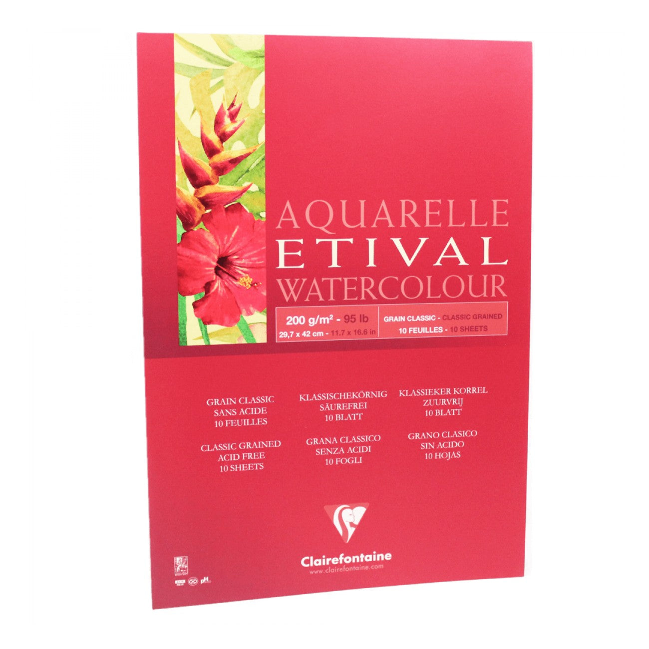 BLOCO CLAIREFONTAINE ETIVAL 200g/m2 A3 CLASSIC 10FLS 96375C