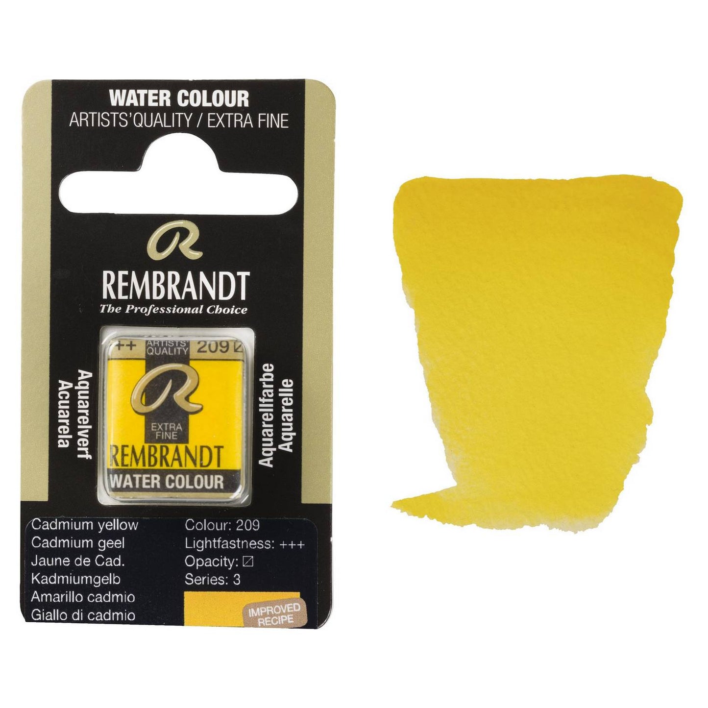 AQUARELA TALENS REMBRANDT HALF PAN 209 CADMIUM YELLOW S3
