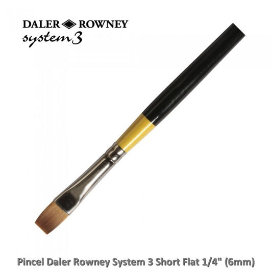 PINCEL DALER ROWNEY SYSTEM 3 SHORT FLAT 06MM - 1/4" SY55