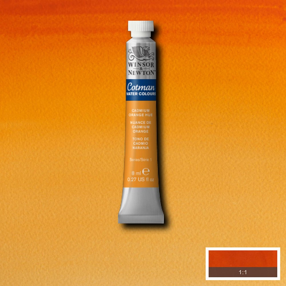 AQUARELA WINSOR NEWTON COTMAN 090 CADMIUM ORANGE 08ml