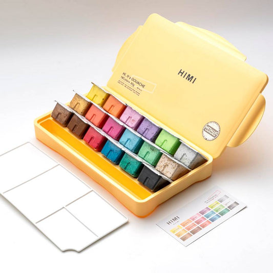 ESTOJO GOUACHE HIMI 18 CORES 30ML ESTOJO AMARELO METALICO TST48