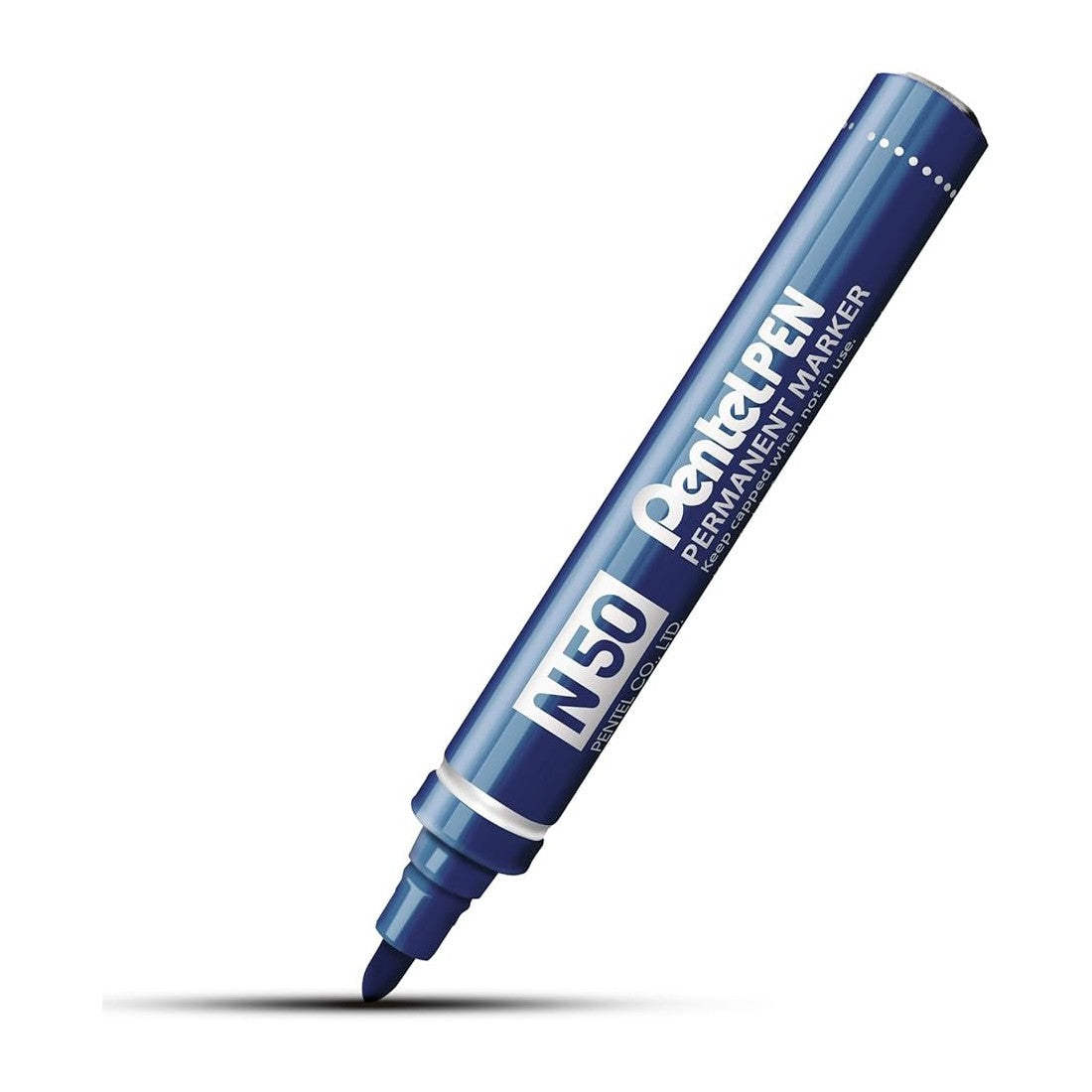 MARCADOR PENTEL PERMANENTE N50 AZUL PONTA REDONDA