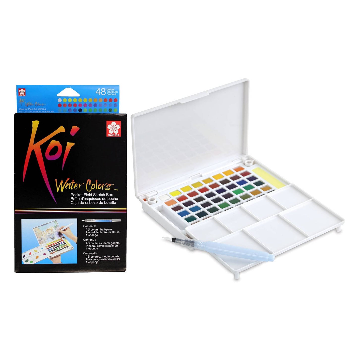 ESTOJO AQUARELA SAKURA KOI 48 CORES + PINCEL