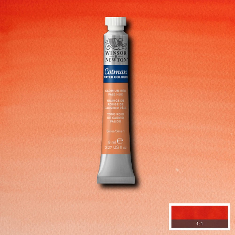 AQUARELA WINSOR NEWTON COTMAN 103 CADMIUM RED PALE 08ml