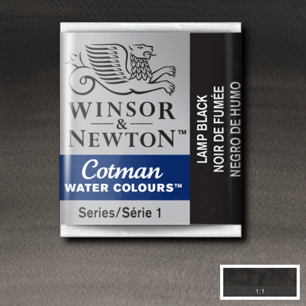 AQUARELA WINSOR NEWTON COTMAN HALF PAN 337 LAMP BLACK
