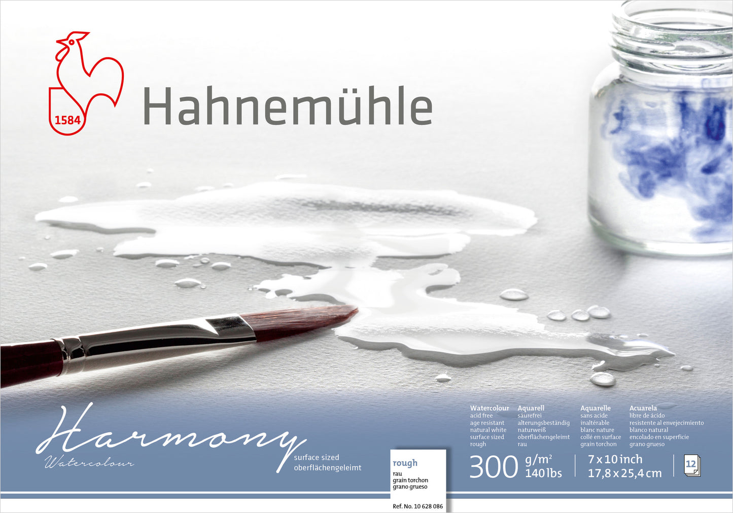 BLOCO HAHNEMUHLE HARMONY 300G/M2 TORCHON 17,8X25,4 12 FLS
