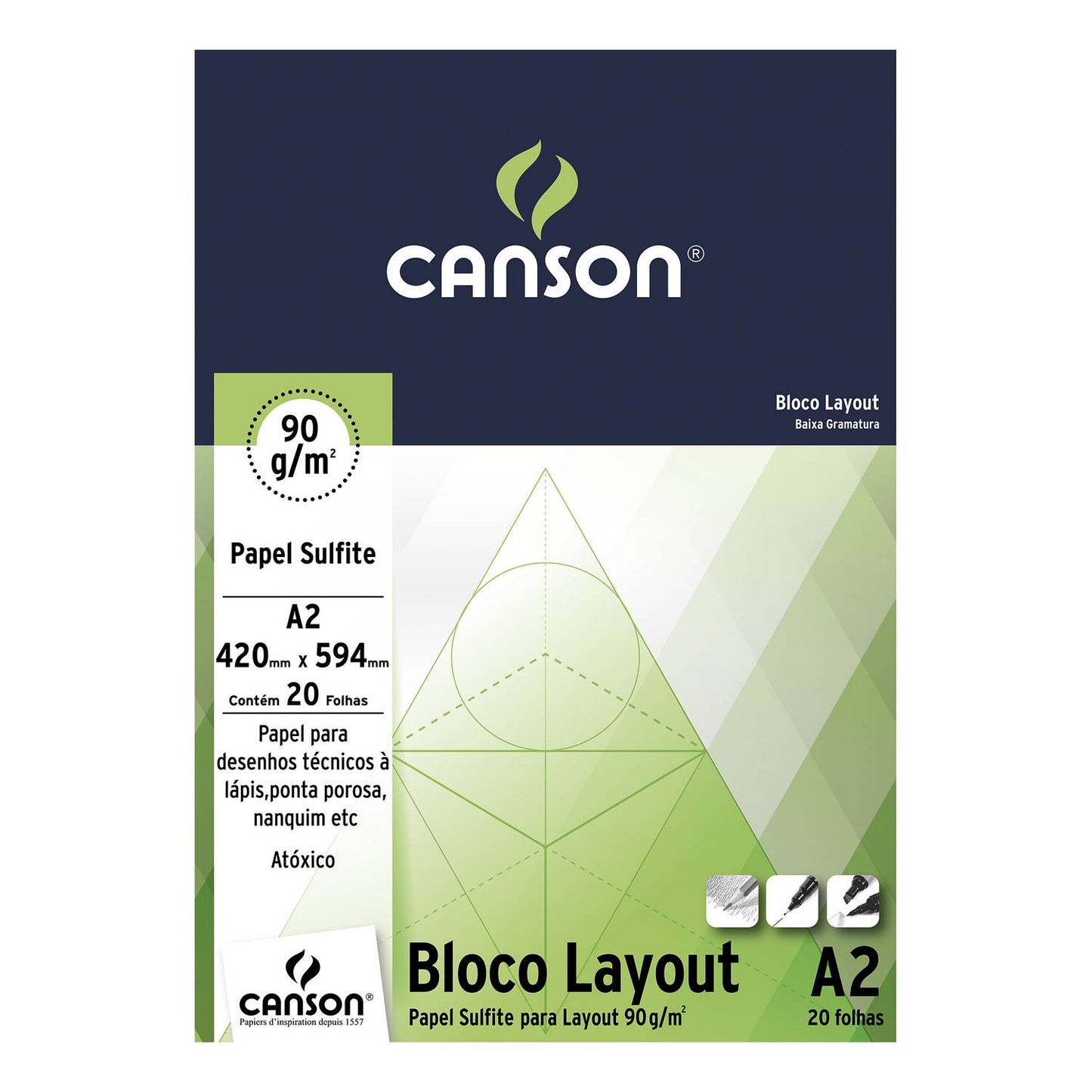 BLOCO CANSON LAY OUT LISO A2 090g/m2 50 FOLHAS