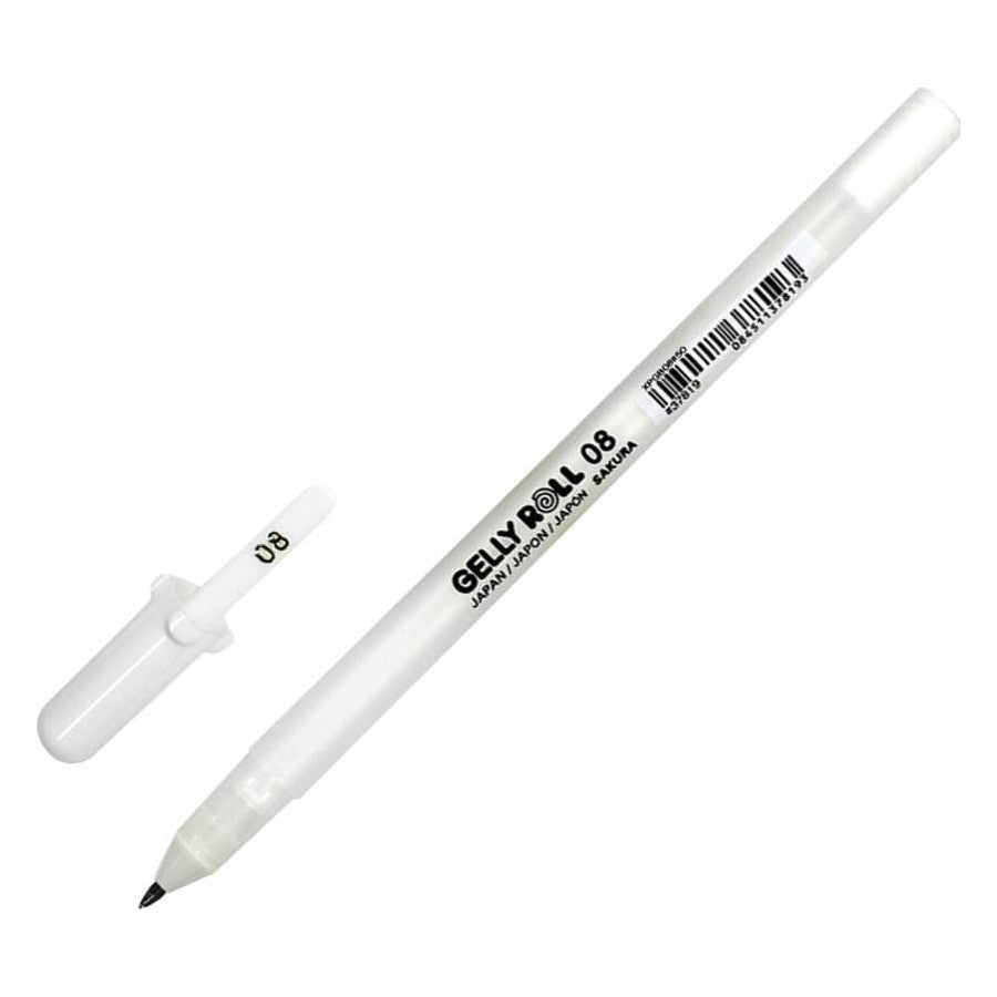 CANETA GEL SAKURA GELLY ROLL BRANCA 0,8mm MEDIUM