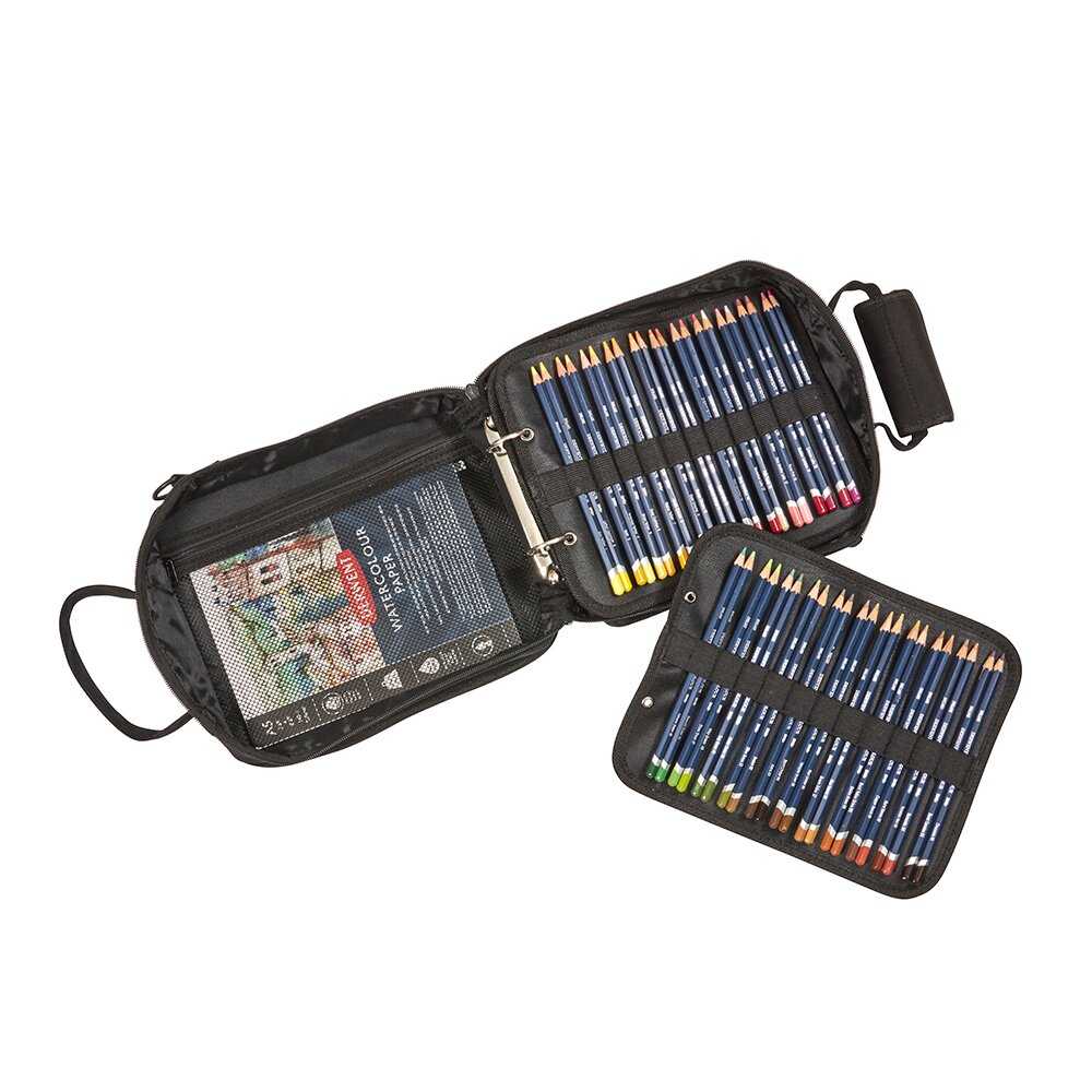 ESTOJO P/ LAPIS DERWENT CARRY-ALL PRETO C/ ALÇA P/ 132 UNIDADES