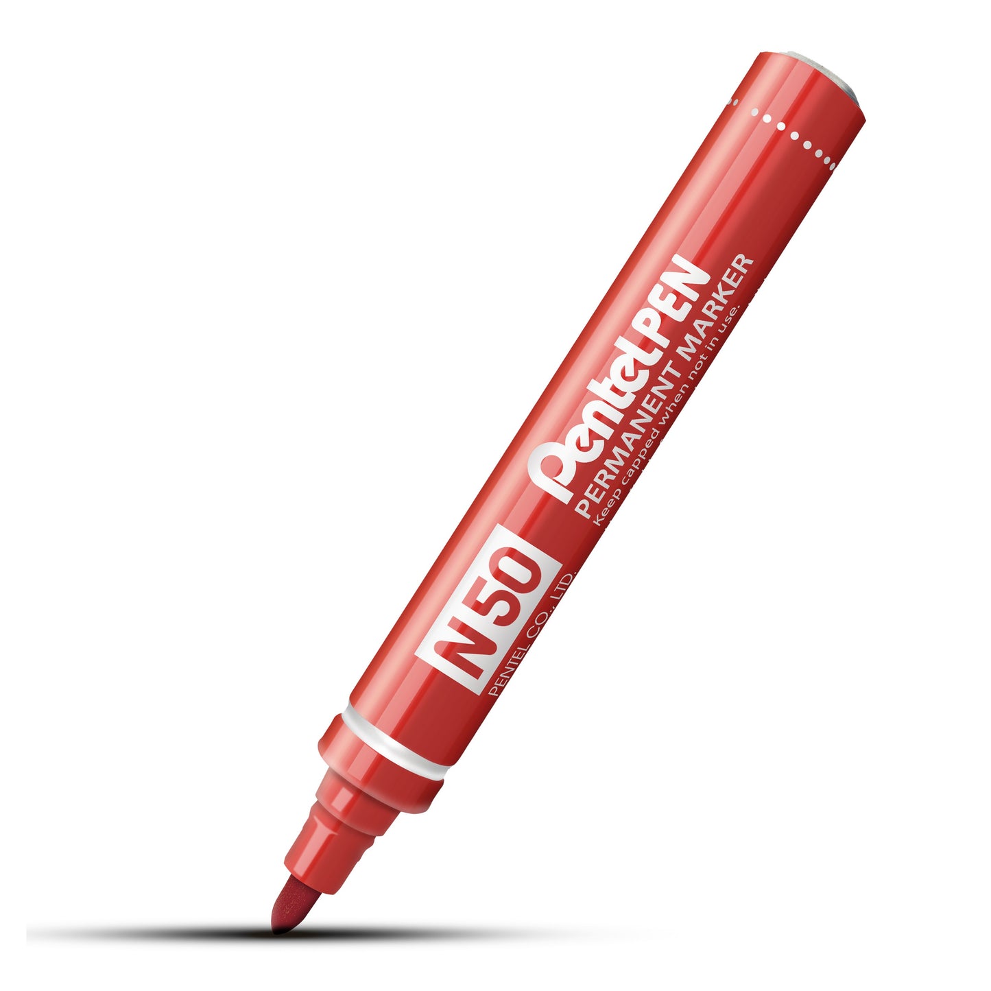 MARCADOR PENTEL PERMANENTE N50 VERMELHO PONTA REDONDA