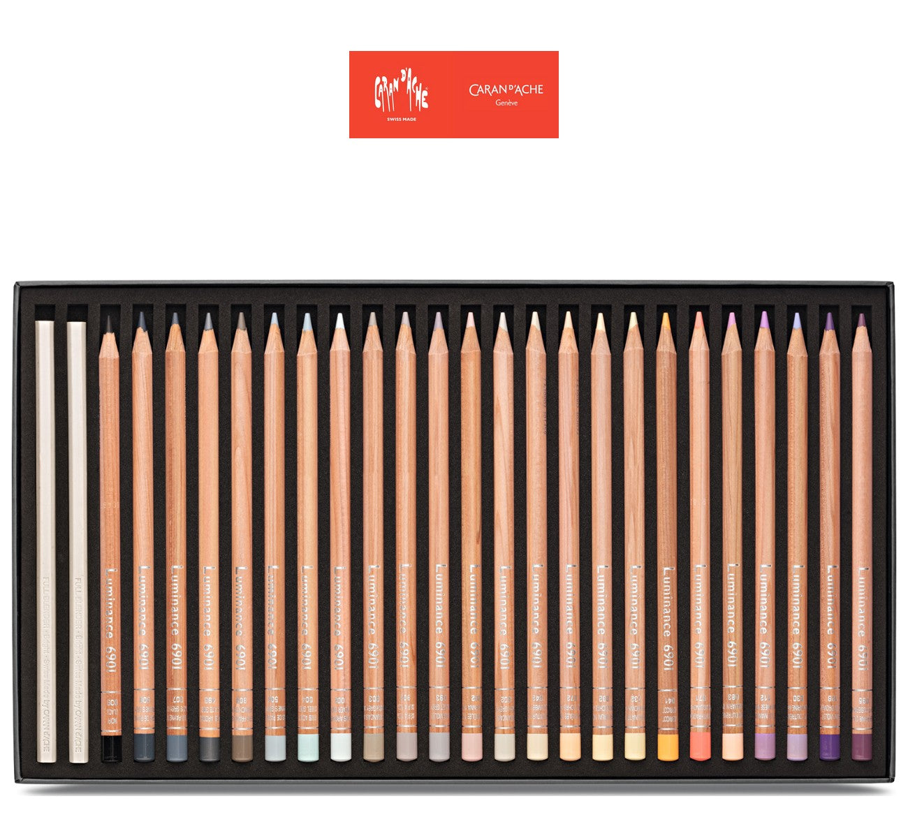 ESTOJO LAPIS COR CARAN D´ACHE LUMINANCE 6901 76 CORES + 2 BLENDER