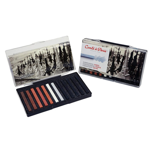 ESTOJO PASTEL SECO CARRE CONTE 12 SKETCHING CRAYONS SORTIDOS 50247