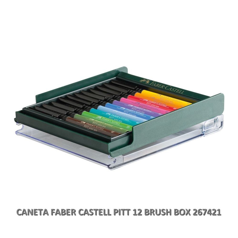 CANETA FABER CASTELL PITT 12 BRUSH BASICOS 267421