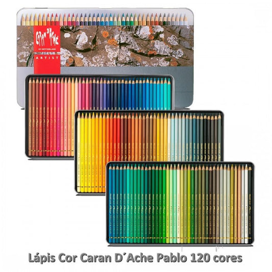 ESTOJO LAPIS COR CARAN D´ACHE PABLO 120 CORES