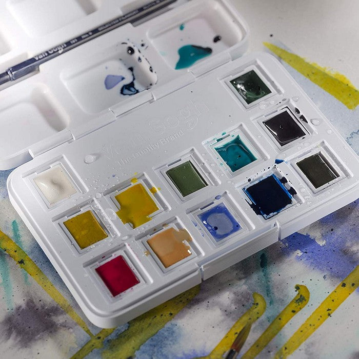 ESTOJO AQUARELA TALENS VAN GOGH 12 HALF PAN MUTED COLORS