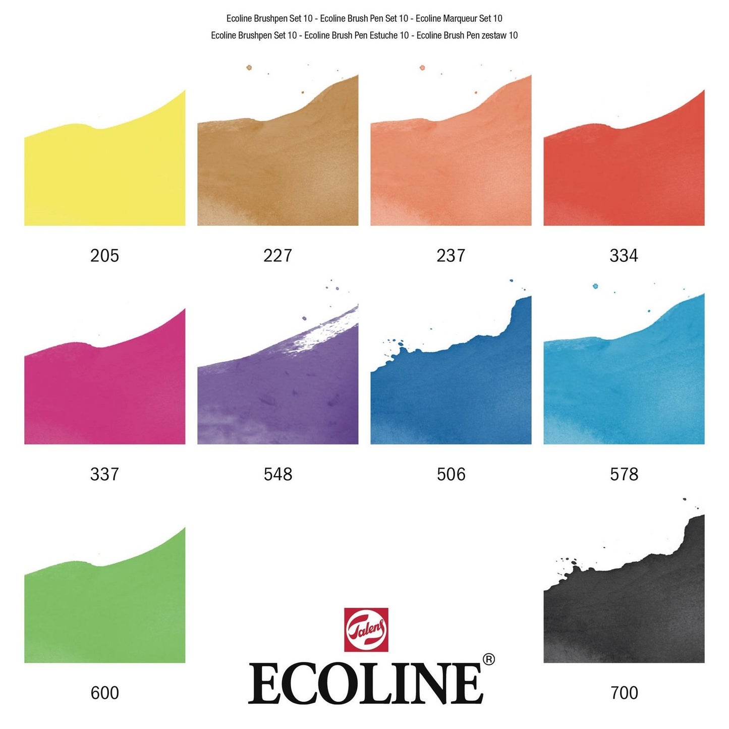 ESTOJO ECOLINE BRUSH PEN C/ 10 CORES TALENS