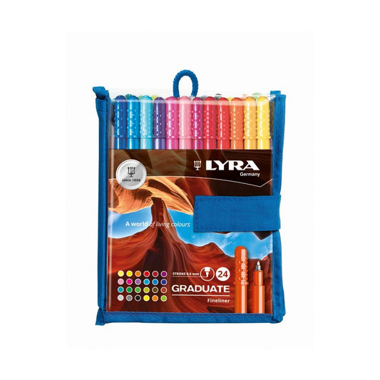 CANETA HIDROCOR FINELINER LYRA GRADUATE ESTOJO 24 CORES