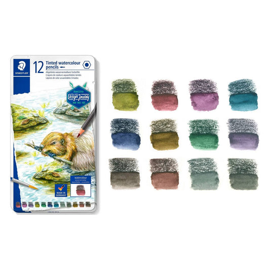 LAPIS AQUARELAVEL STAEDTLER TINTED DESIGN JOURNEY 12 CORES