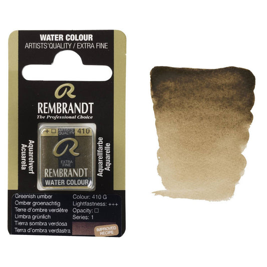AQUARELA TALENS REMBRANDT HALF PAN 410 GREENISH UMBER GRANUL S1