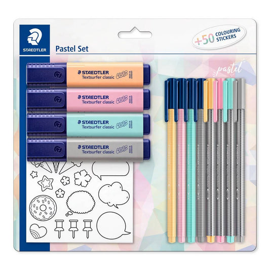 ESTOJO MARCADOR FLUORESCENTE TRIPLUS PASTEL SET 13 PEÇAS