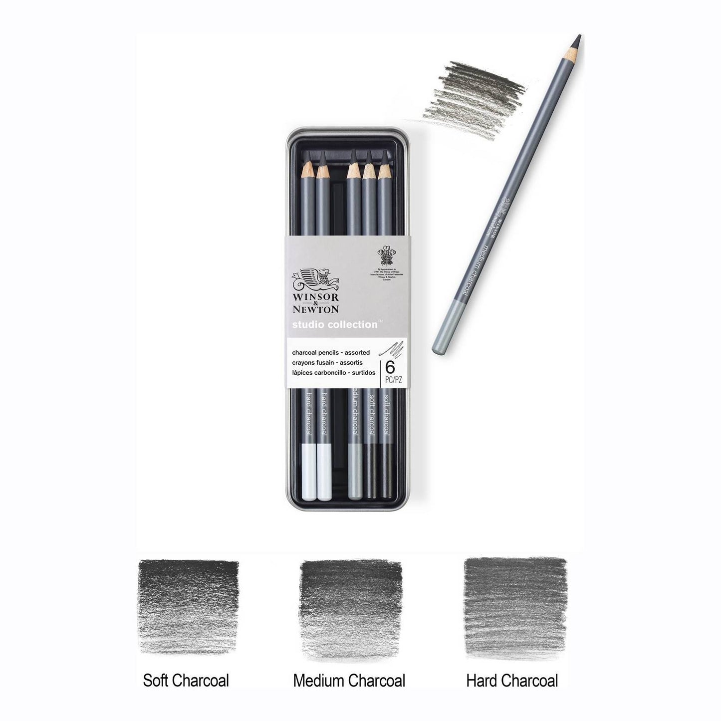 ESTOJO LAPIS CARVAO WINSOR NEWTON C/ 06 UNIDADES 0490025