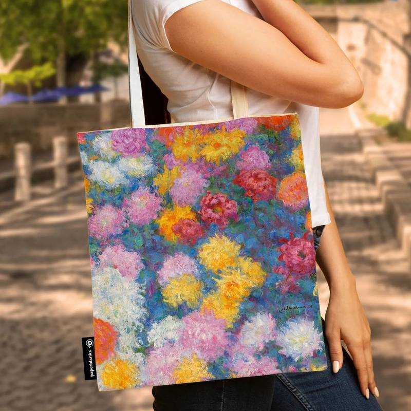 SACOLA CANVAS BAG PAPERBLANKS MONETS CHRYSANTHEMUMS 9757-0