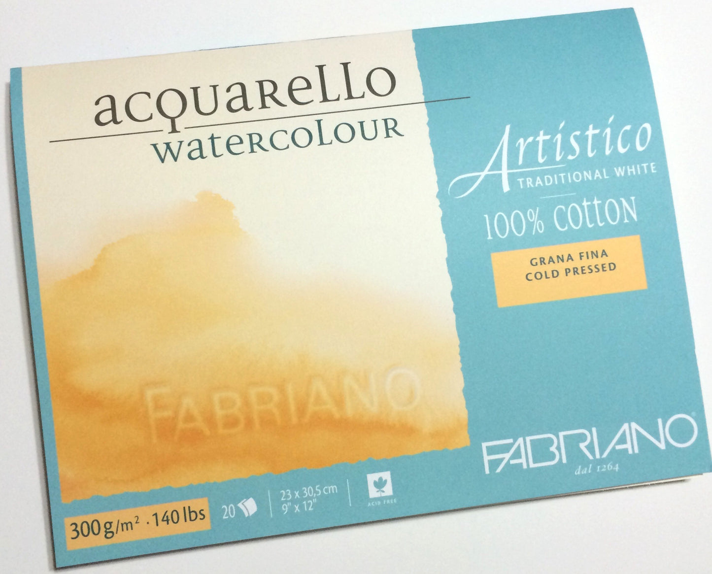 BLOCO FABRIANO ARTISTICO G. FINA 300g/m2 23X30,5 20 FLS