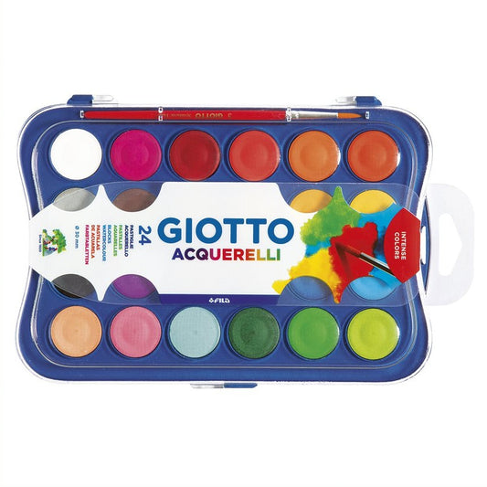 ESTOJO AQUARELA PASTILHAS GIOTTO ACQUERELLI 24 CORES