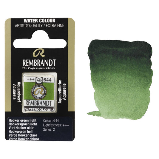 AQUARELA TALENS REMBRANDT HALF PAN 644 HOOKER GREEN LIGHT S2