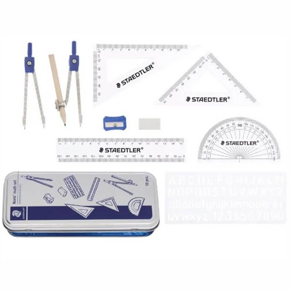 CONJUNTO ESCOLAR STAEDTLER PARA DESENHO GEOMETRICO 10 PCS