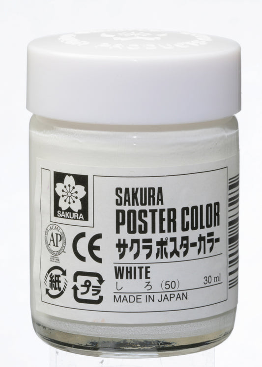 GOUACHE SAKURA POSTER COLOR 30ML 050 BRANCO