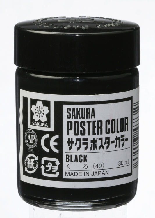 GOUACHE SAKURA POSTER COLOR 30ML 049 PRETO