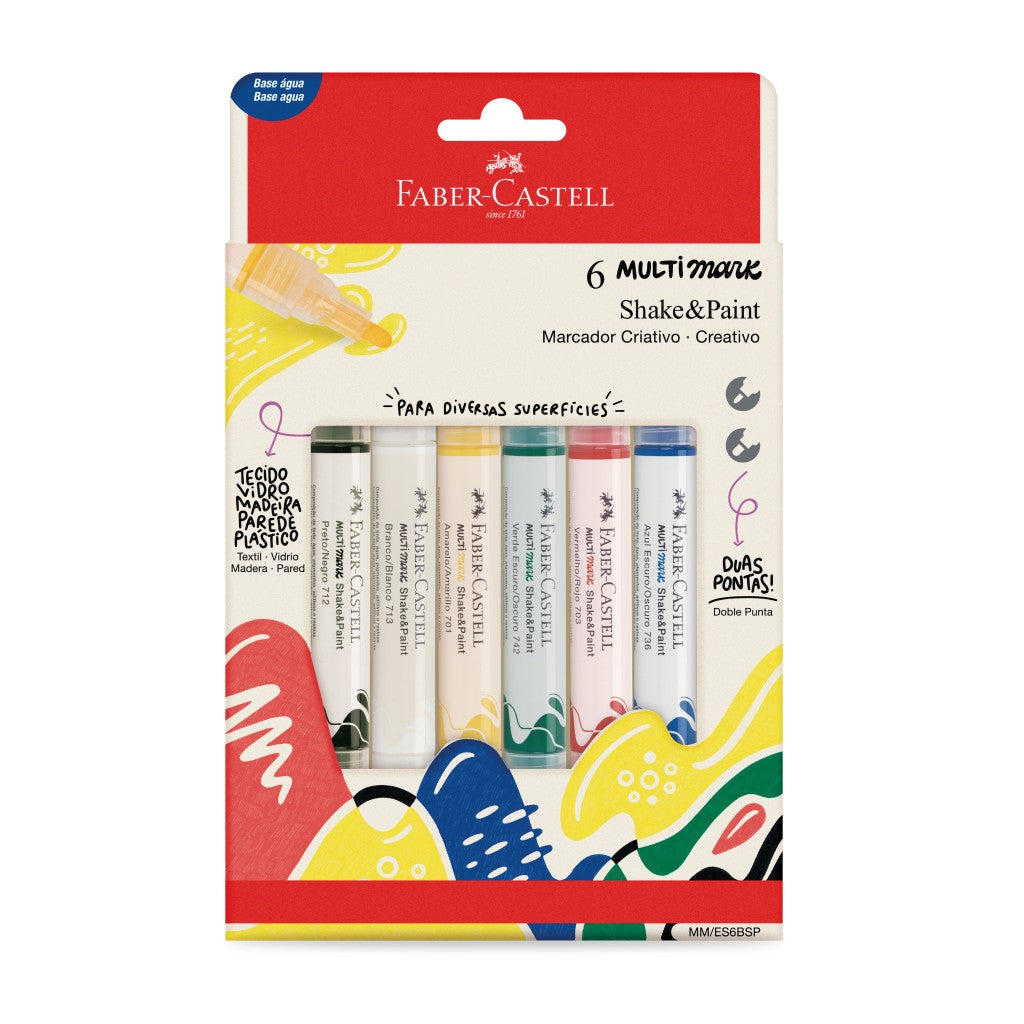 Multimark Labels MARCADOR MULTIMARK SHAKE & PAINT 6 CORES BASIC – Companhia do Papel