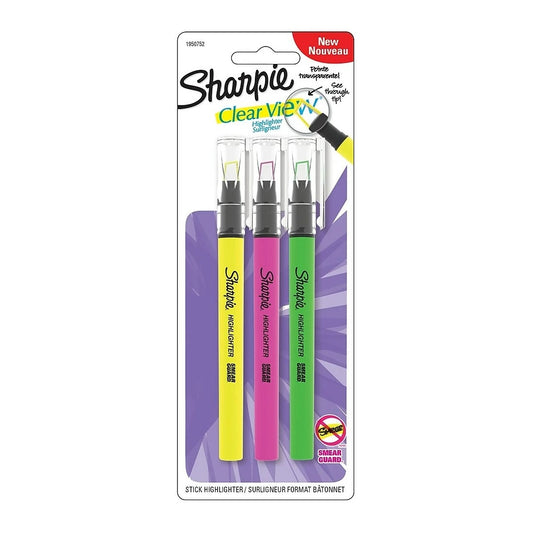 MARCADOR FLUORESCENTE SHARPIE CLEAR VIEW C/ 03 CORES