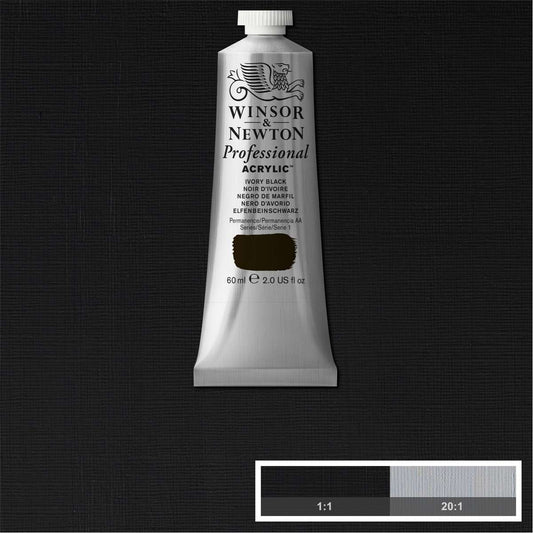 ACRILICA WINSOR NEWTON PROFISSIONAL 60ML 331 IVORY BLACK S1