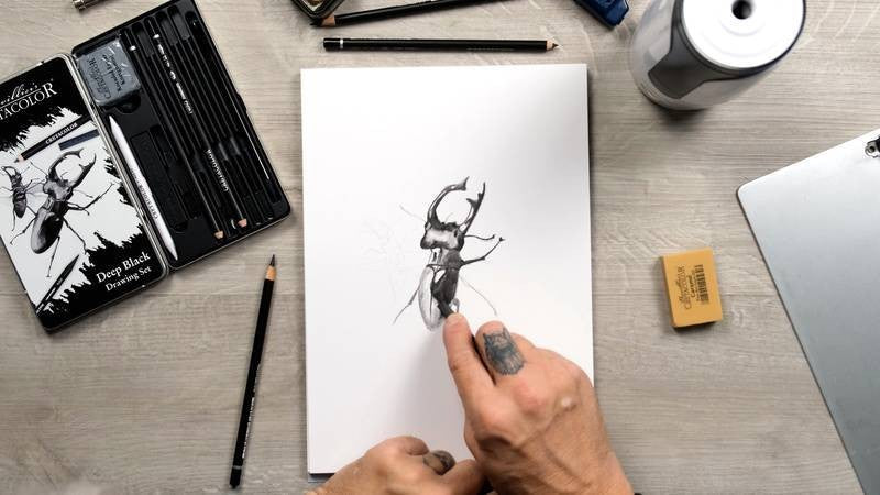 ESTOJO LAPIS ESBOCO CRETACOLOR DEEP BLACK 10 PECAS