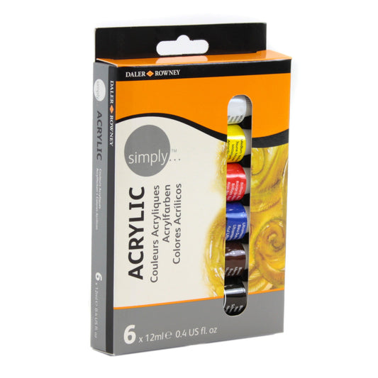 ESTOJO ACRILICA DALER ROWNEY SIMPLY 06 TUBOS 12ML