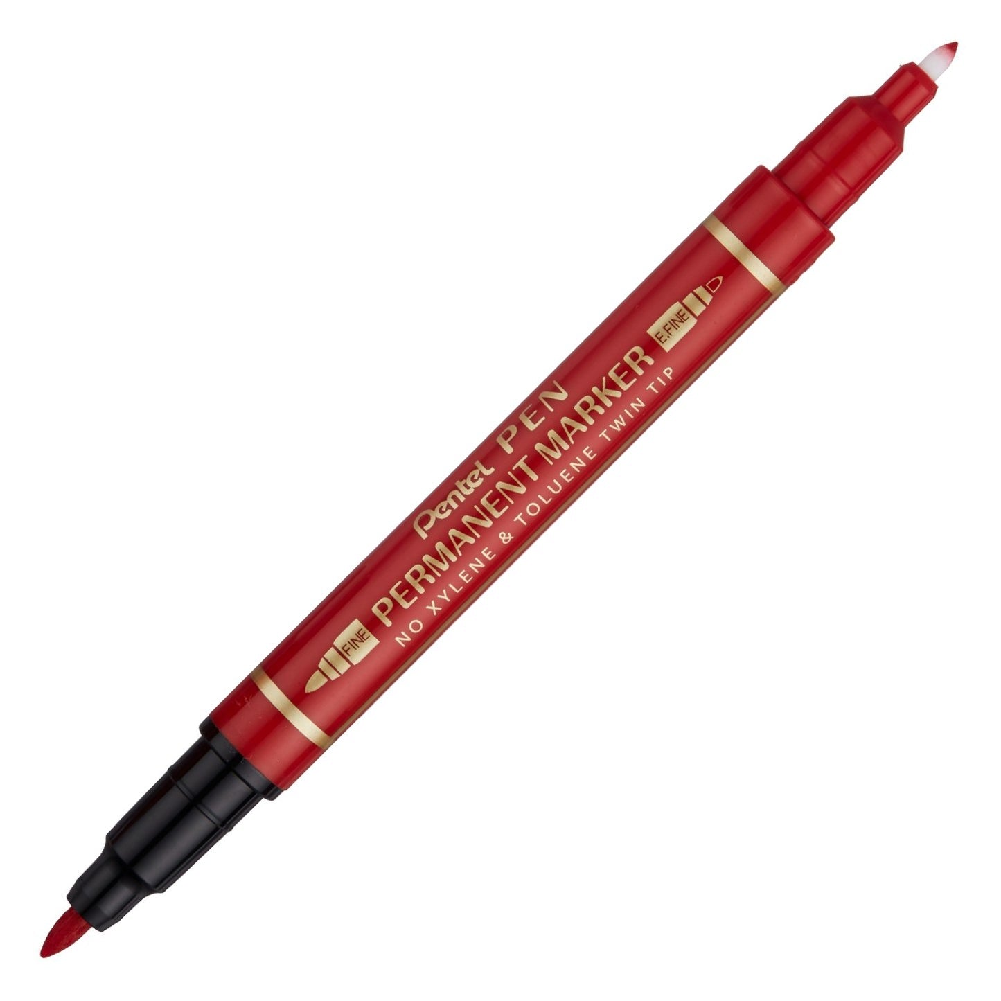 MARCADOR PENTEL PERMANENTE N75 VERMELHO PONTA DUPLA