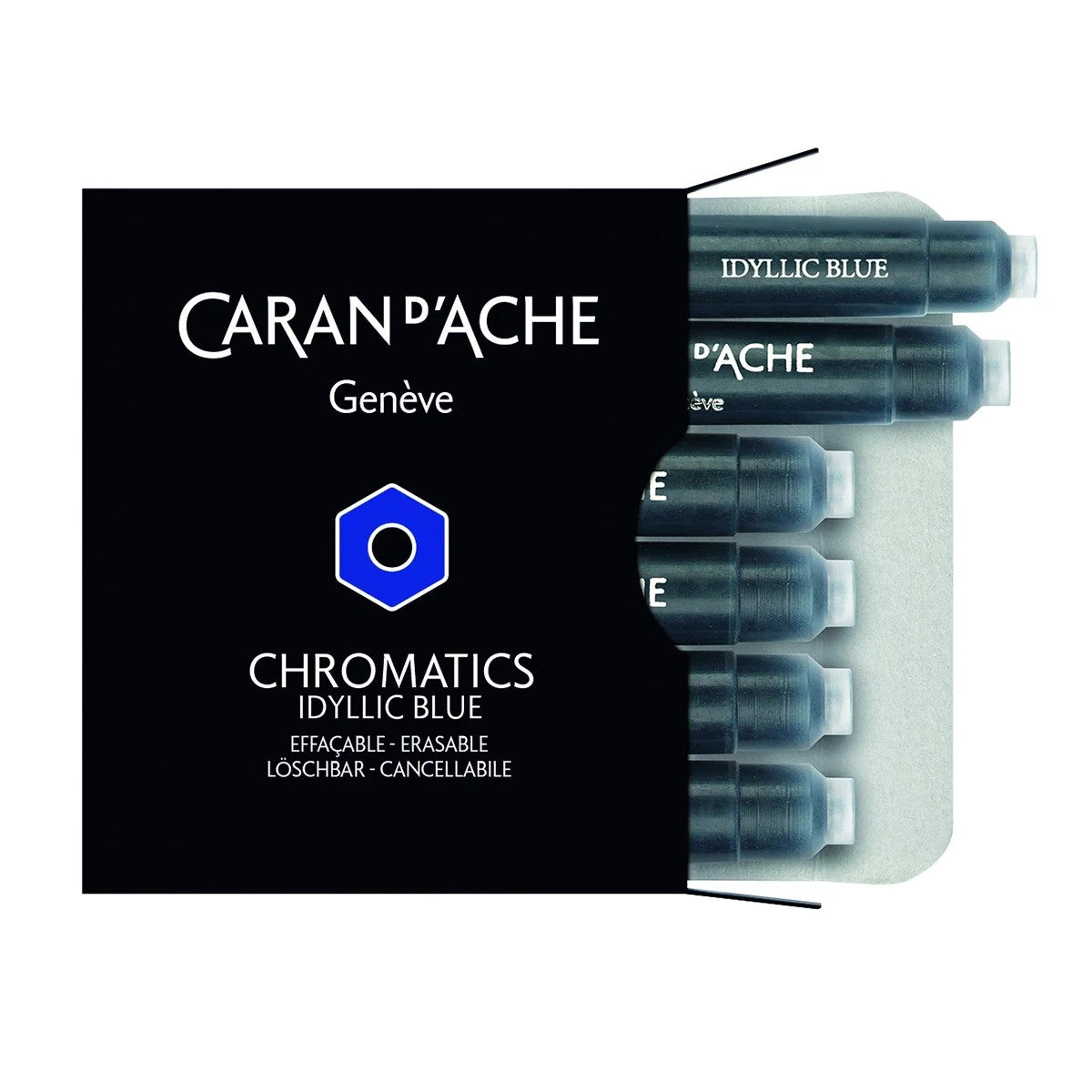CARTUCHO TINTA CARAN D'ACHE CHROMATICS IDYLLIC BLUE C/ 06 UN