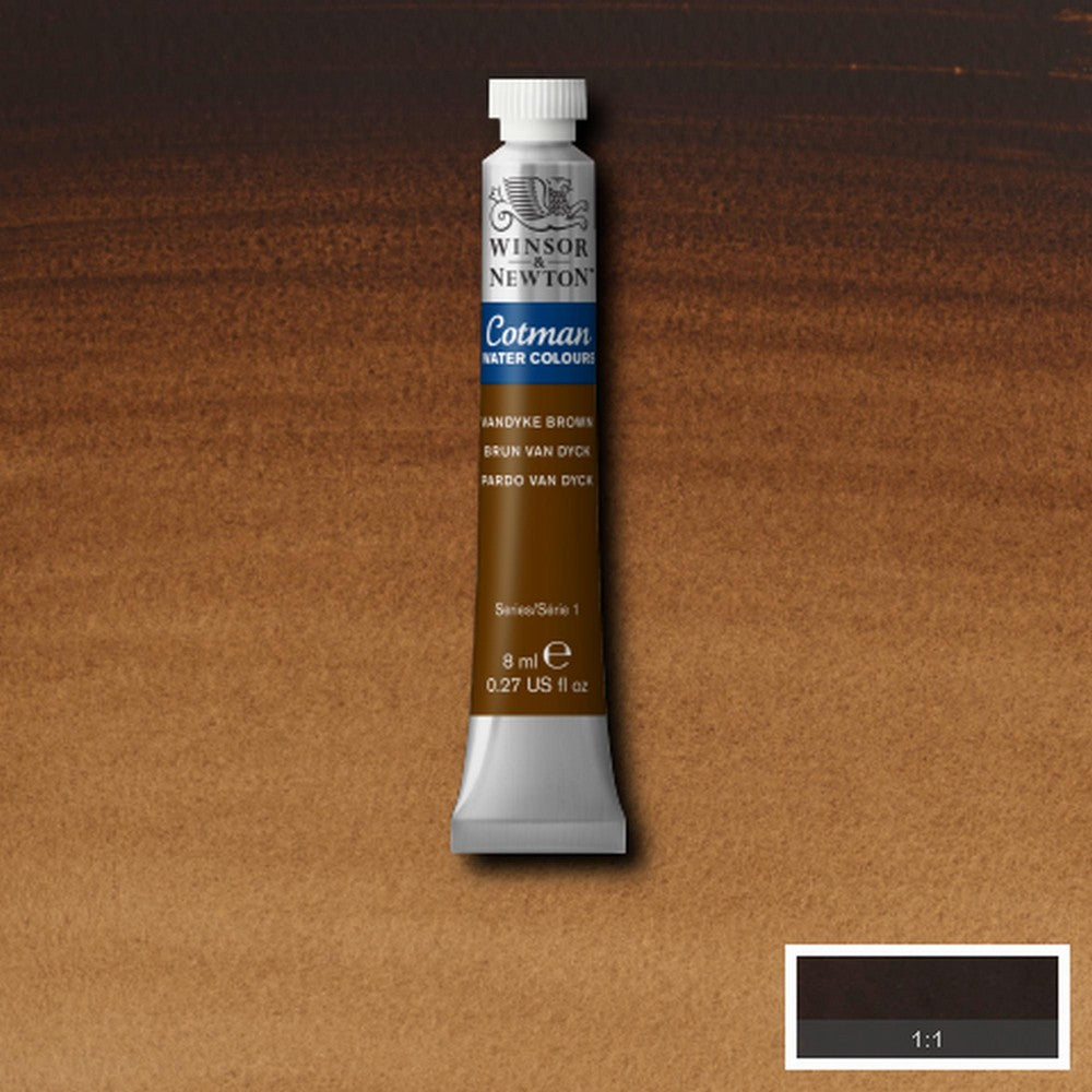 AQUARELA WINSOR NEWTON COTMAN 676 VANDYKE BROWN 08ml