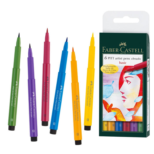 CANETA FABER CASTELL PITT 06 BRUSH BASICAS 167103