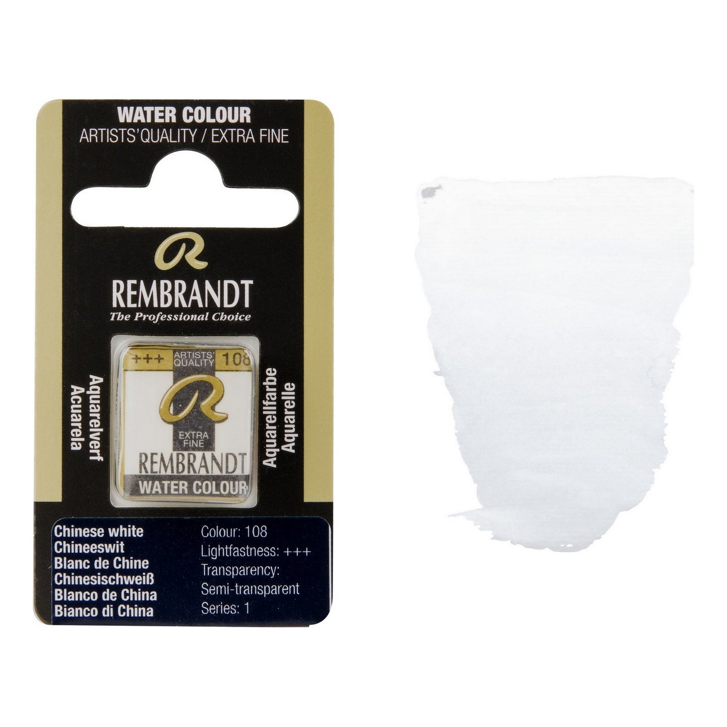 AQUARELA TALENS REMBRANDT HALF PAN 108 CHINESE WHITE S1