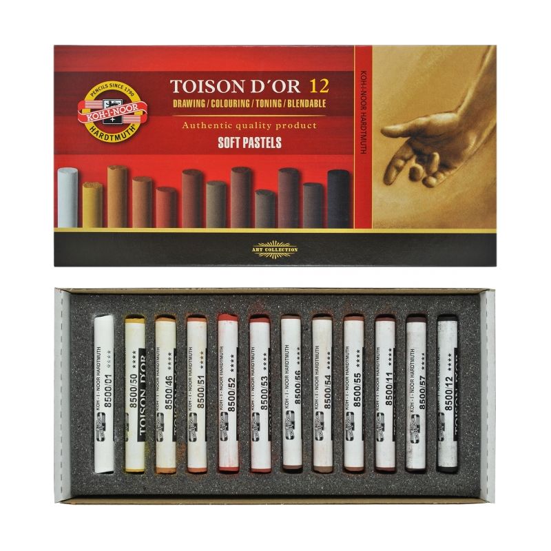 PASTEL SECO SOFT TOISON DOR 12 TONS TERRAS KOH-I-NOOR 8522B