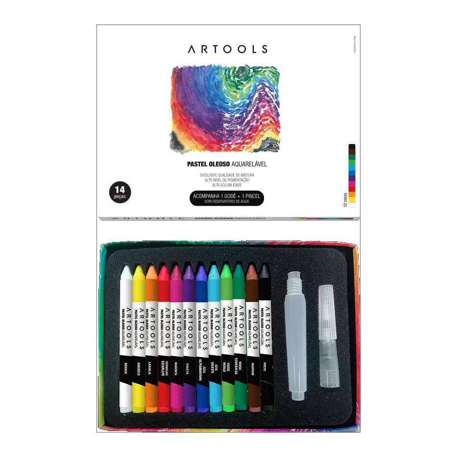 ESTOJO PASTEL OLEO AQUARELAVEL ARTOOLS 14 PECAS