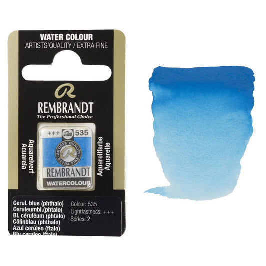 AQUARELA TALENS REMBRANDT HALF PAN 535 CERULEAN BLUE PHTHALO S2