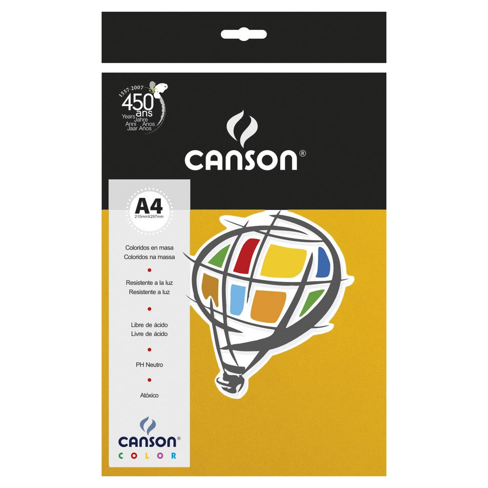PAPEL CANSON COLOR 120G/M2 AMARELO  A4